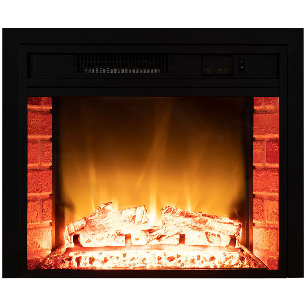 CARSON 65cm Electric Fireplace Heater Wall Mounted 1800W Stove with Log Flame Effect