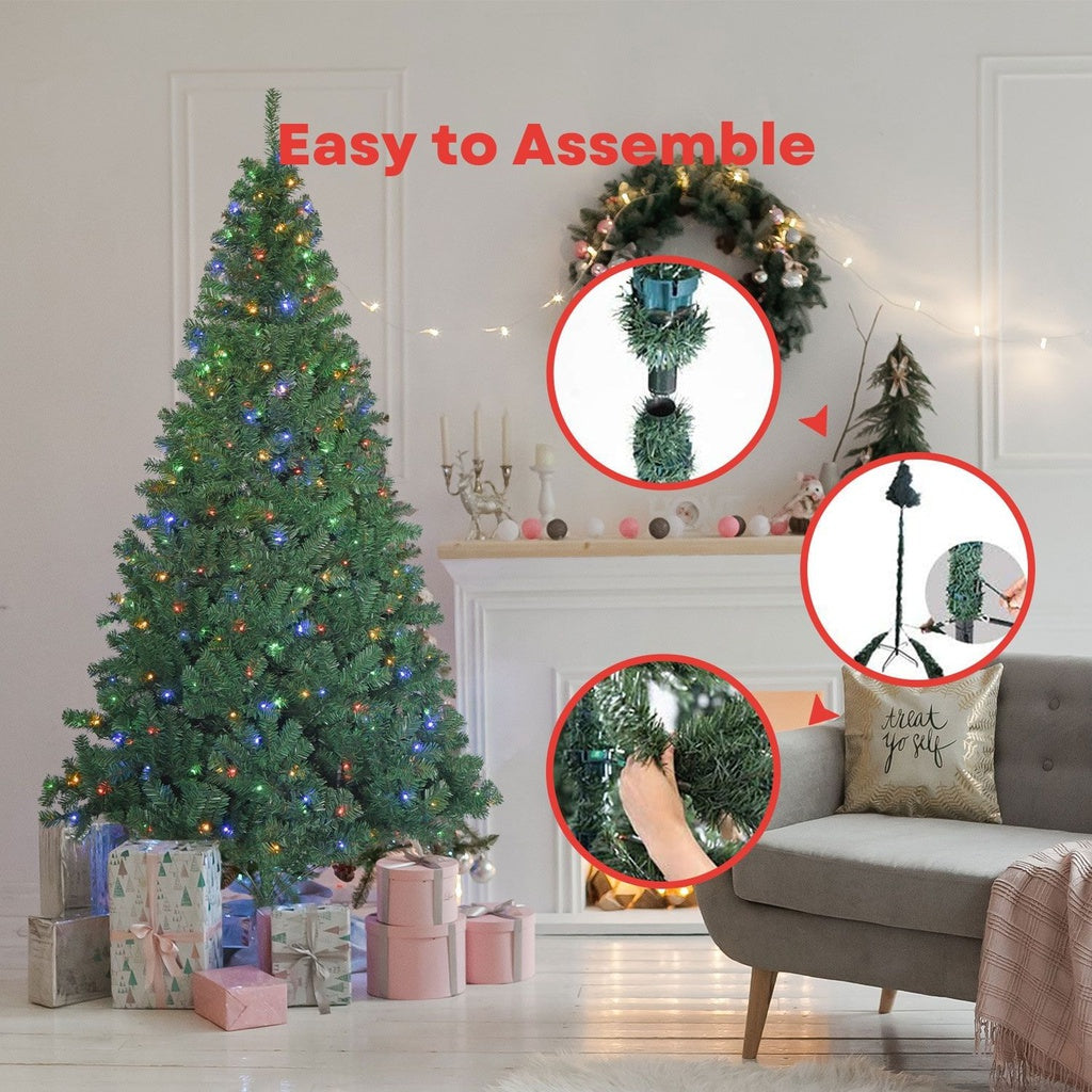 Festiss 2.4m Christmas Tree with 4 Colour LED