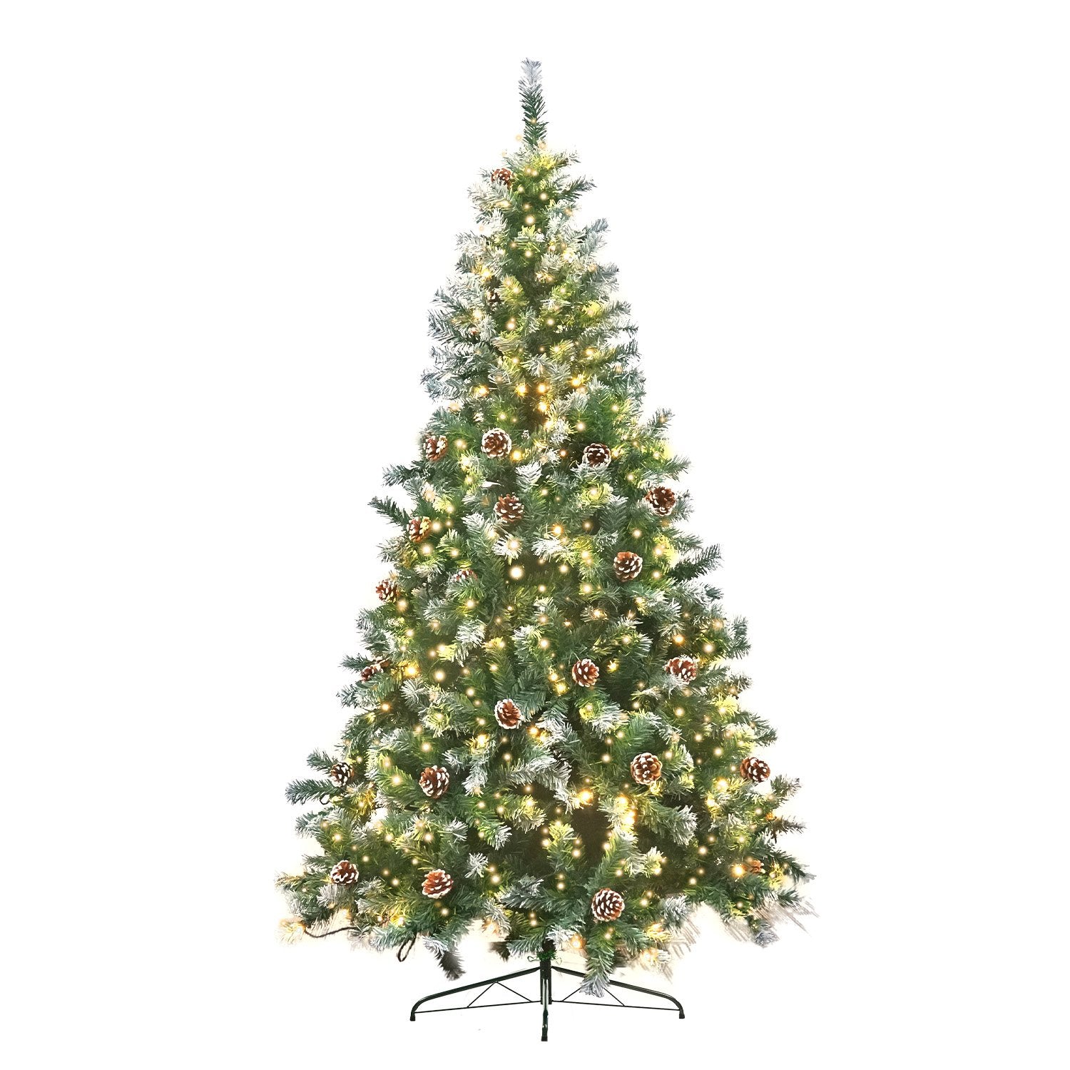 Christabelle 2.4m Pre Lit LED Christmas Tree Decor with Pine Cones Xmas Decorations