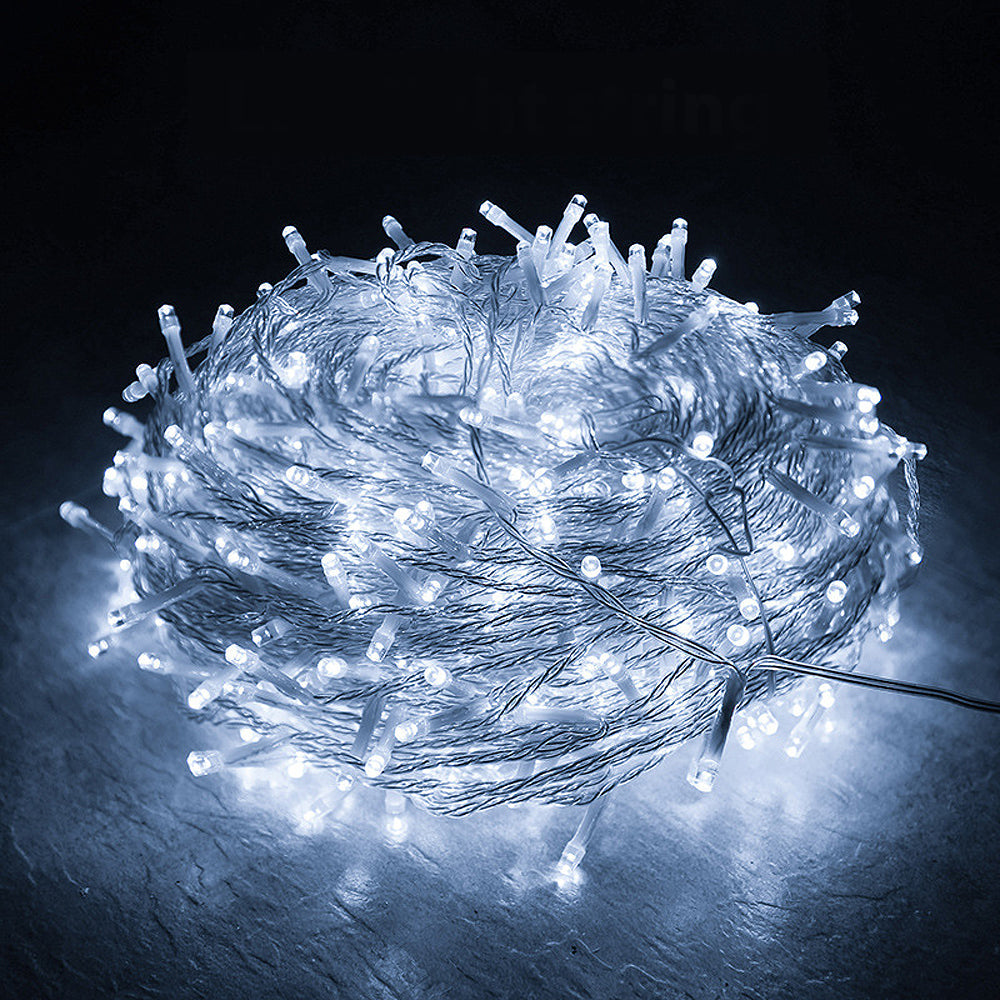 200 Solar LED Fairy Lights 8 Function Memory Hold Multicolor Christmas Decoration Cool White