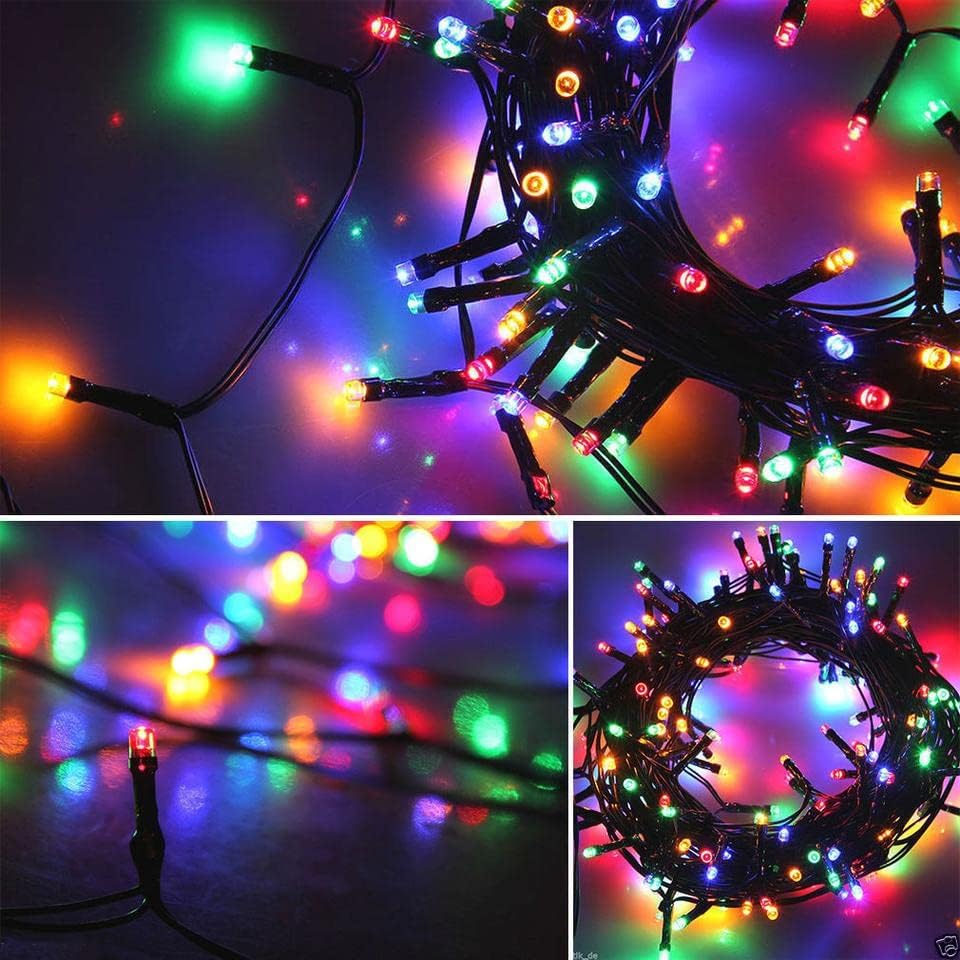 200 Solar LED Fairy Lights 8 Function Memory Hold Multicolor Christmas Decoration Multicolor