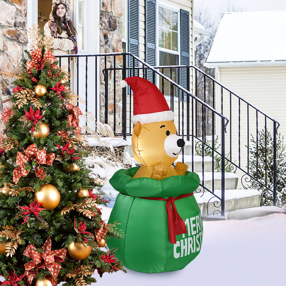 Inflatable Christmas Decor Bear In Honey Pot 150cm