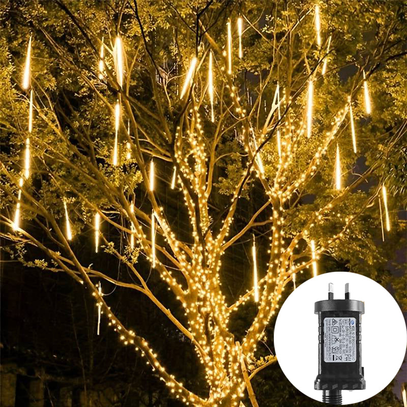 240 Low Voltage Outdoor Warm White LED Meteor Shower Rain String Lights Christmas Decoration 30CM Warm White