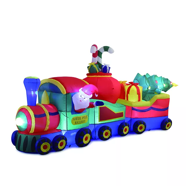 12FT SANTA CLAUS LONG TRAIN WITH LED LIGHTS