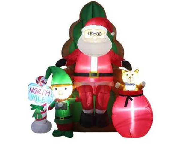 6FT INFLATABLE SANTA ON CHAIR AND LED LIGHTS