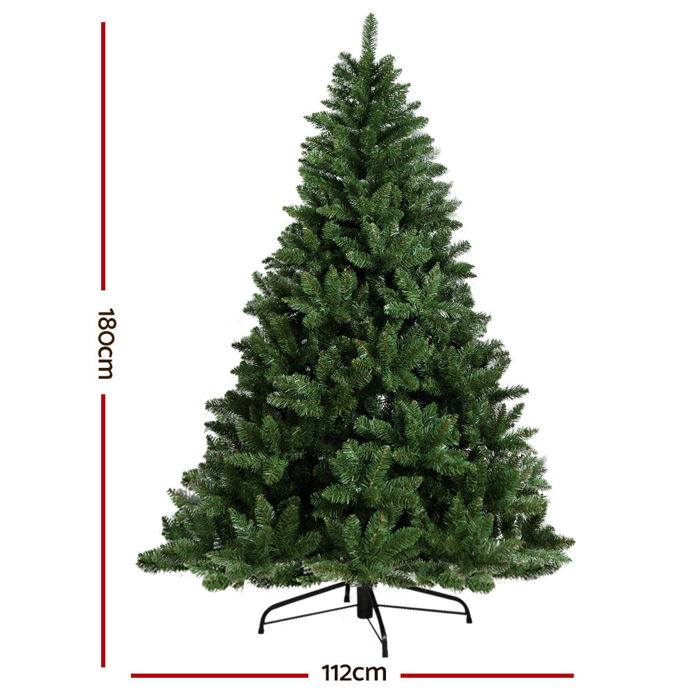 Jingle Jollys Christmas Tree 1.8m Green Xmas Tree Decorations 650 Tips