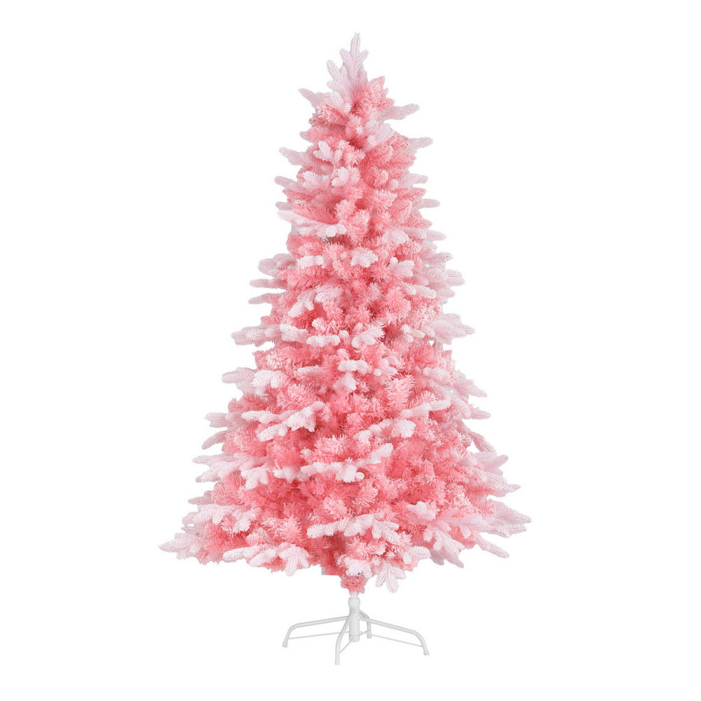 Jingle Jollys Christmas Tree 1.8m Pink Xmas Tree Snowy Party Decor 810 Tips