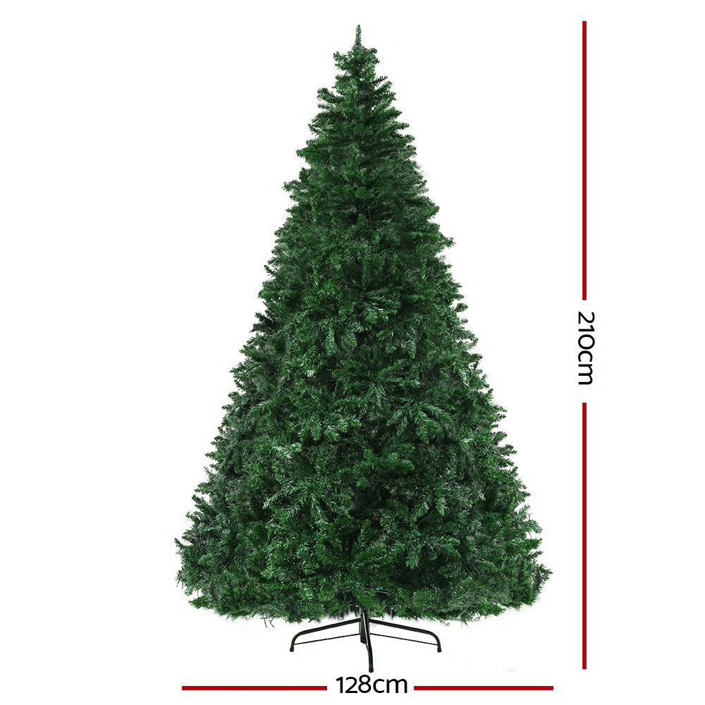 Jingle Jollys Christmas Tree 2.1m Xmas Tree Decoration 8 Light Mode Multi Colour