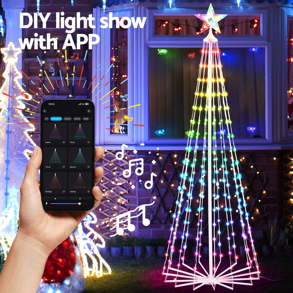 1.8M Christmas Tree 265 LED RGB Fairy Lights Jingle Jollys