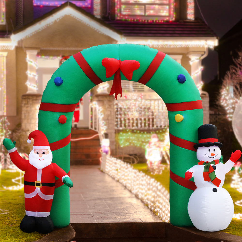 Jingle Jollys Christmas Inflatable Archwary 2.8M Illuminated Decorations