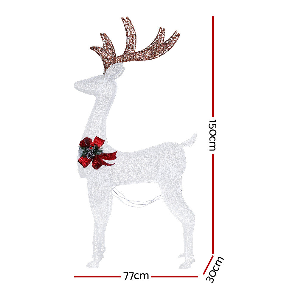 1.5M Christmas Lights Reindeer 100 LED Decorations Jingle Jollys