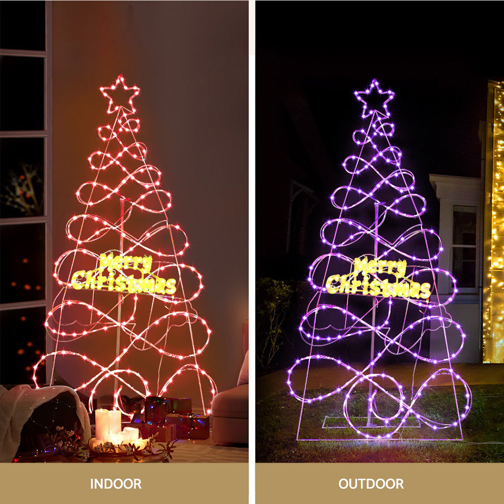 1.7M Christmas Tree 230 LED RGB Motif Lights Jingle Jollys